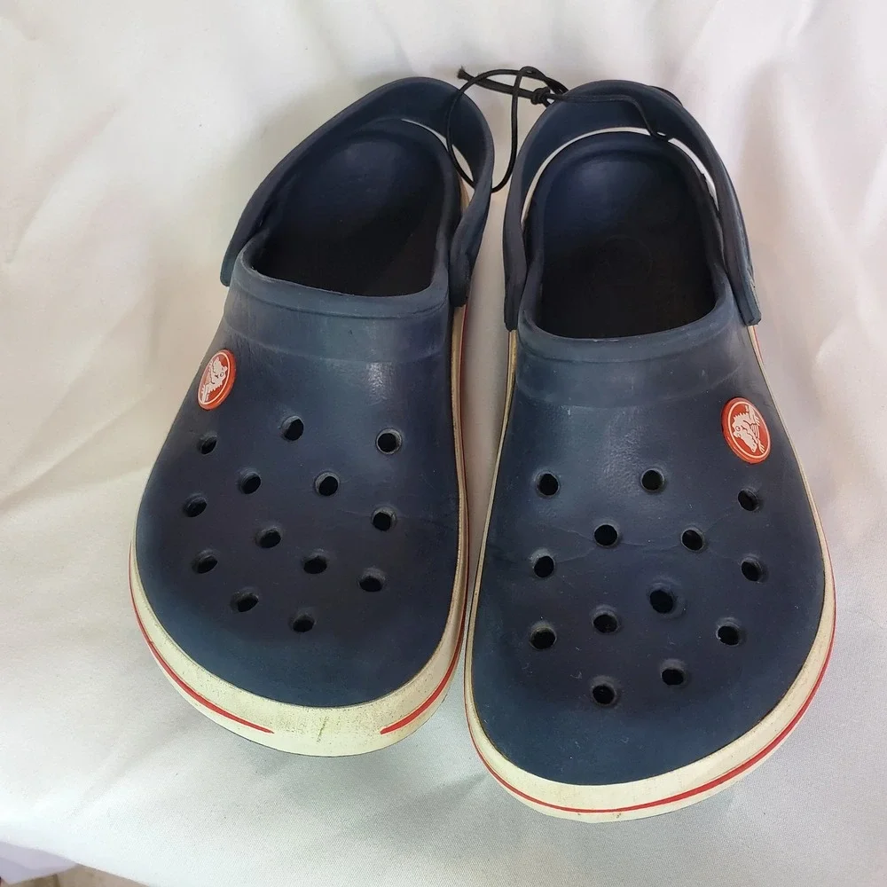 Crocs Crocband Casual Sports Clogs Kids Navy Blue Slip-On Slingback Size C 12/13